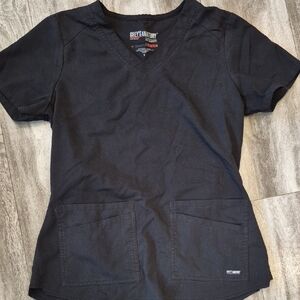 Grey's Anatomy Black V-Neck Scrub Top Sz Small
